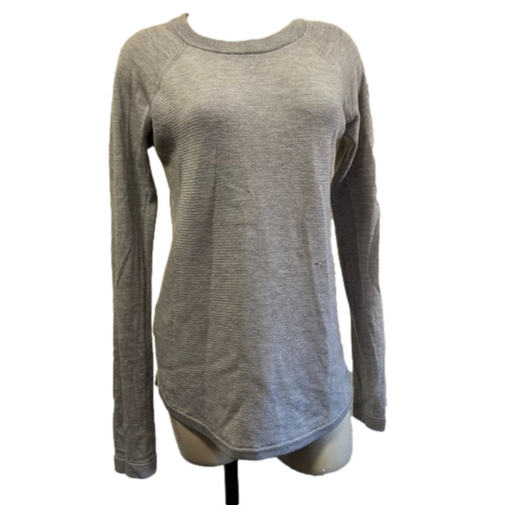 LULULEMON ATHLETICA simply wool heather Ed starlight  Gray sweater SZ 8